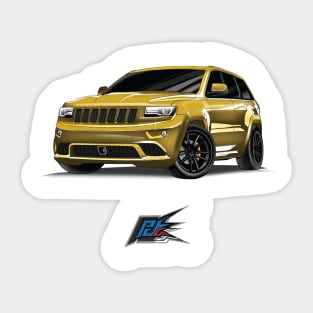 jeep cherokee srt8 yellow Sticker